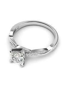 1 PC Classical S925 Sterling Silver Cubic Zirconia Rings Wedding Jewelry For Women Fine Jewelry Valentine'S Day Gift Engagement Bridal Jewelry