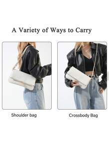 经典时尚个性化链条单肩包，简约百搭，优雅异域风情，轻便斜挎包，适合街头摄影、聚会、商务旅行、通勤和购物。 - 米色 - 查看 3