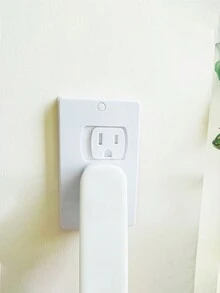 1pc Childproofing American Standard Electrical Socket Safety Cover With Automatic Rebound, Suitable For Home Use, 125v Voltage, No Drilling Required - White - View 5