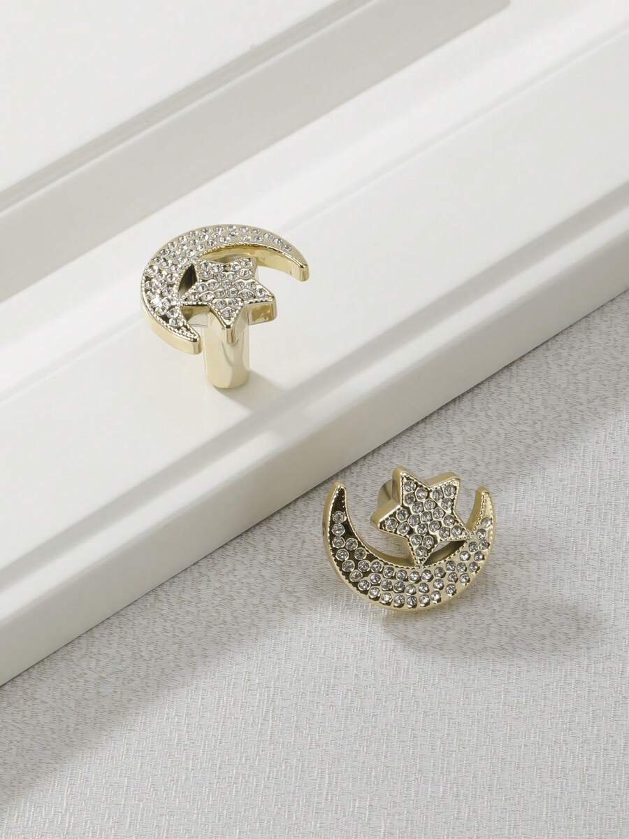 2入組塑料抽屜,衣櫃和廚房櫥櫃手柄 - 金色 - 查看 1