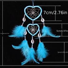 1pc Creative Heart Dream Catcher, Great For Car/Room Hanging, Perfect As A Gift For Mom, Valentines, Birthday Etc. - Rose Red - View 2
