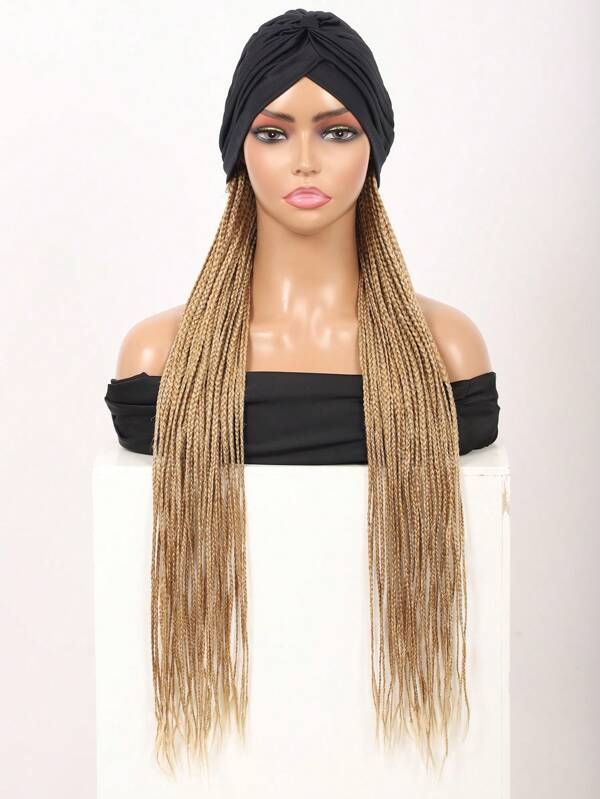 31 Inches Synthetic Wigs Headbands Braided Wigs Scarf Handmade Box