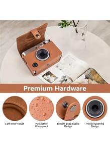 Mini EVO Case - Mini EVO Case With Shoulder Strap - In Brown Lychee Texture Horizonal Style