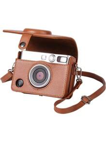 Mini EVO Case - Mini EVO Case With Shoulder Strap - In Brown Lychee Texture Horizonal Style