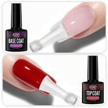 8ml 無擦拭膠基底與面層 - 光澤和持久,泡一下led美甲燈凝膠基底妝甲設計曲奇餅女性聖誕禮物 - 無色 - 查看 6