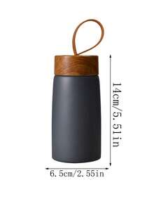 1 件不銹鋼真空隔熱玻璃杯帶滾蓋咖啡杯、便攜式旅行杯、保溫瓶 - 灰色 - 查看 2