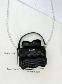 Kids Shoulder Bag, Fashionable Mini Bow Knot Chain Crossbody Bag For Toddler Girls