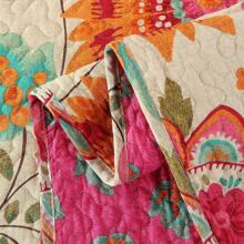 Qucover Tagesdecke Baumwolle 230x250 cm Bettüberwurf 220x240 Doppelbett Sofa Überwurf mit Paisley Sonnenblume Muster Gesteppte Decke in Vintage Stil - Verschiedenfarbig - Übersicht 3