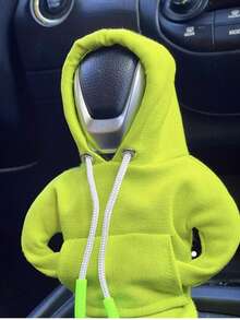 1pc Car Shaped Hooded Sweatshirt With Gearshift Lever Pattern On The Chest - Black - View 4