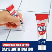 防水縫隙填充劑,適用於浴室廚房地面磁磚的填縫,抗霉菌且衛生,尖嘴吐出,100毫升/3.5液盎司 - 白色 - 查看 1