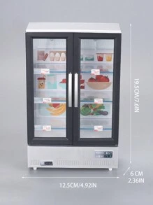 Stomle Family Refrigerador De Cocina De Juguete Con Doble Puerta Abierta - Miniatura Para Niñas Con Cocina De Juguete, Accesorios De Muebles De Casa De Muñecas Diy, Juguete Educativo Para Niños, Niñas, Regalo De Cumpleaños (2 * 1.5v Pilas Aa No Incluidas). El Paquete Aleatorio Para Play Food Accessories Puede Causar Daños Durante El Transporte. - Albaricoque - Ver 2
