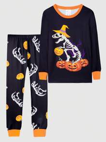 Tween Boy Snug Fit Dinosaur Pajamas Set Home Clothes - Multicolor - View 1