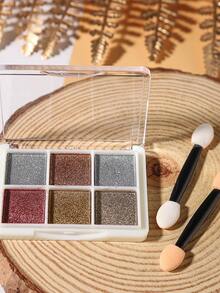 6格魔鏡粉銀色金屬鉻鏡指甲多功能多效應金色顏料藝術裝飾修甲配件 - 彩色 - 查看 4