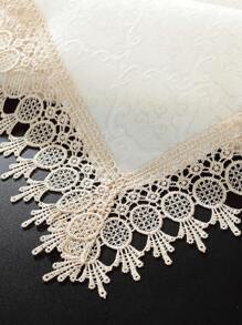 1pc Jacquard Satin Fabric Tablecloth With Exquisite Embroidery, Square, Rectangle, Anti-Dirty & Heat Insulation Dining Mat, Home Decoration For Family Gathering, Festival Party & Weddings - Khaki - View 10