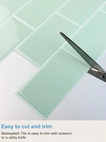 green Subway Tiles Self Adhesive Kitchen Splashbacks, Peel and Stick Wall Tile Stickers, Stick on Tiles Splashback (, Thicker Design) - Mint Green - View 5