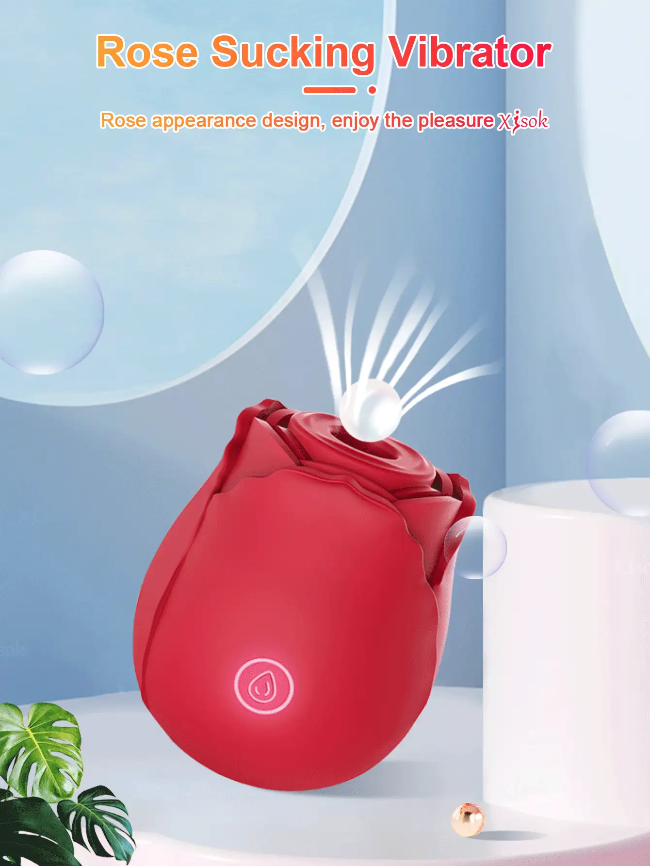 Juguetes sexuales de rosa para mujer, Succionador de rosa vibrador para mujeres, estimulador clitoriano de la succión del clítoris para mujeres, juguetes sexuales juguetes de sexuales