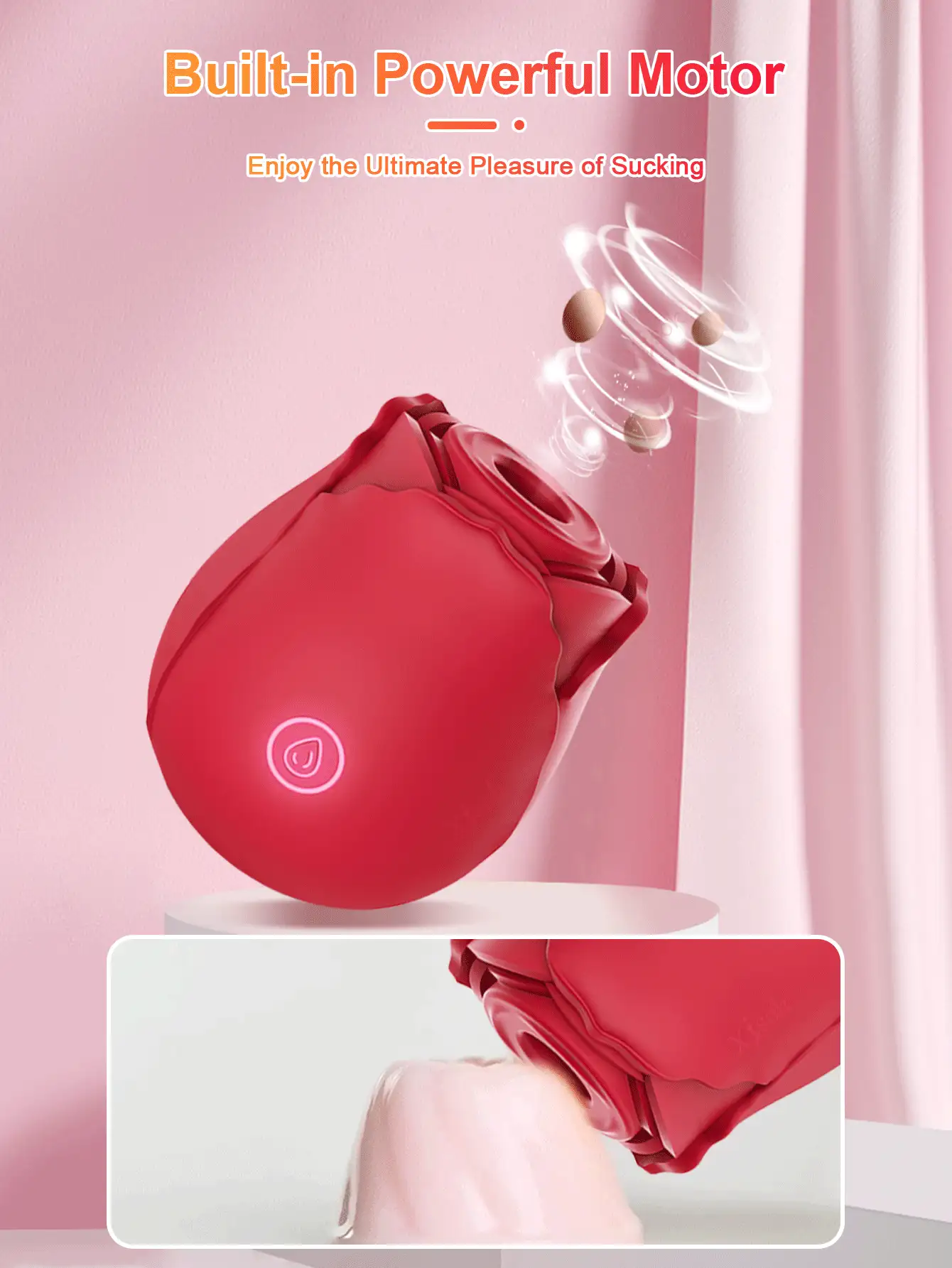 Juguetes sexuales de rosa para mujer, Succionador de rosa vibrador para mujeres, estimulador clitoriano de la succión del clítoris para mujeres, juguetes sexuales juguetes de sexuales