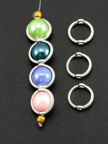 50 件銀色環珠,框架金色橢圓形框架間隔珠連接器,適用於 Diy 項鍊手鍊耳環吊墜珠寶製作配件 - 銀色 - 查看 3