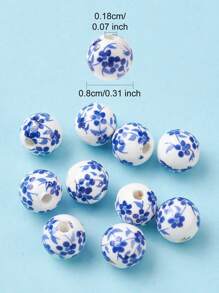 10顆風陶瓷珠子 6mm 8mm 10mm 12mm多種尺寸可選 Diy珠子適用於製作手鍊和項鍊 - 彩色 - 查看 7