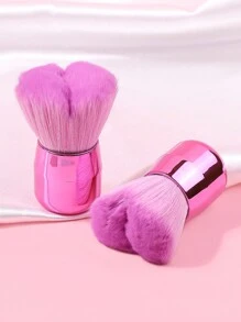 klimonla 1支紫色心形蘑菇头化妆刷，刷毛柔软，可用于指甲除尘和护理 - 紫色 - 查看 3