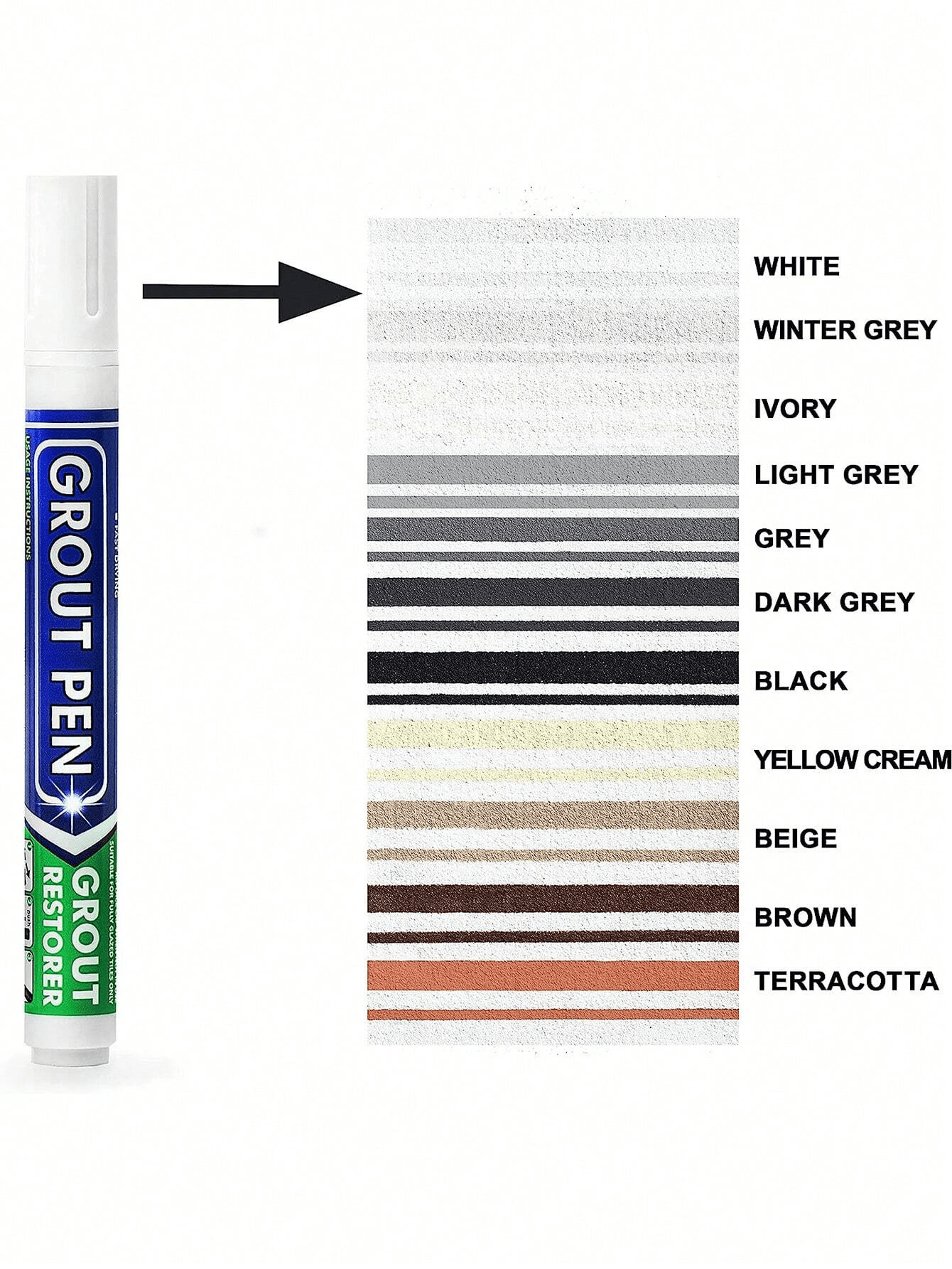 2pcs White Grout Pen Easy To Repair And Grout Ceramic Tiles Wall