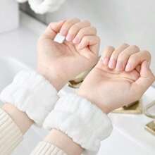 2入組臉部洗潔用手帶套裝,防水袖口套,防濕吸汗手護具 - 白色 - 查看 1