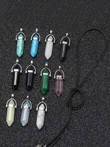 11入組石柱掛件和2條鍊帶diy套裝 - 彩色 - 查看 3