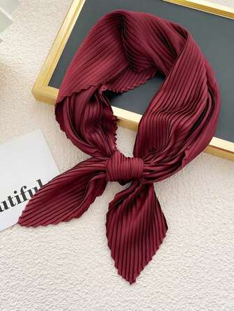 1pc Ladies' Plain Color Imitation Silk Crinkle Scarf - Headband, Hairband, Tie, Wrap. All Match To Your Daily Dressing Casual Bandana,Hair Band,Head Band Ideal For Dressing Up Your Look Winter Fall