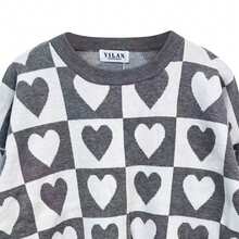 Suéter Con Cuello Redondo Y Estampado Para Mujer - Gris - Ver 2