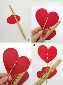 10入組心形一次性裝飾標誌,非常適合情人節和婚禮裝飾 - 彩色 - 查看 7