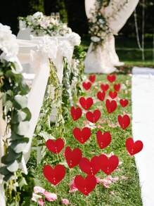 10入組心形一次性裝飾標誌,非常適合情人節和婚禮裝飾 - 彩色 - 查看 4