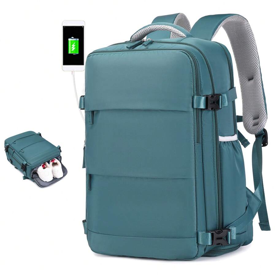 CsaxeKecna Ba lô du lịch dành cho nam, Ba lô máy tính xách tay chống nước 15,6 inch được hãng hàng không phê duyệt, Ba lô cắm trại thể thao ngoài trời có hộp đựng giày Túi đựng đồ ban ngày cỡ lớn thông thường cho máy tính xách tay Máy tính xách tay Đồ dùng học tập cần thiết cho doanh nghiệp Đi bộ đường dài cuối tuần cho nam và nữ Học sinh đi học trở lại cho nam sinh
