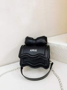 Kids Shoulder Bag, Fashionable Mini Bow Knot Chain Crossbody Bag For Toddler Girls