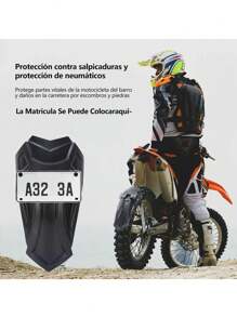 Universal Salpicadera Trasera Para Motos - Negro - Ver 8