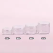 25pcs Mini Clear Cream Jars 3g 5g Empty Plastic Cosmetic Makeup Jar Pots Transparent Sample Bottles Eyeshadow Cream Lip Balm Container, Travel Essentials Sample Cosmetics Jar Emtpy Mini Bottles Thanksgiving, Halloween, And Christmas Are Applicable