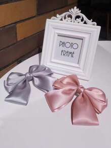 可爱 1 件装缎带蝴蝶结发夹 带弹簧发夹 万圣节 - 淡紫色 - 查看 3