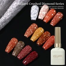 XEIJAYI 1瓶15毫升maillard Diamonds凝膠指甲油,具有全息閃粉鑽石系列,適合初學者使用！