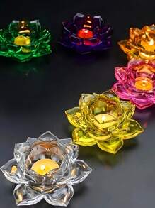 1 pièce Moule en résine pour bougeoir en forme de lotus, boîte à bijoux de conception maison, petit contenant à accessoires, boîte à bonbons pour décoration de table de la maison - Blanc - Voir 9