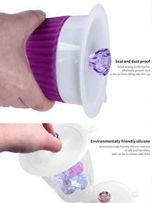 4入組11cm密封防塵防燙防掉落矽膠杯蓋,通用於馬克杯、咖啡杯和玻璃杯 - 紫色 - 查看 7