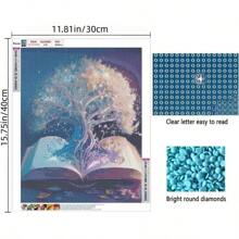 1套diy 5d鑽石繪畫套件,成人用鑽石藝術白色生命樹鑽石畫,全鑽水晶鑽刺繡工藝套件,適用於家居牆壁裝飾禮品