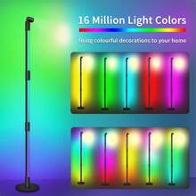 LED Corner Floor Lamp, RGBIC LED Corner Lamp With Remote Control, With Reading Lamp, Nordic Style Dimmable Soft Light, RGB Floor Lamp With DIY Colors For Living Room Bedroom Game Room - Multicolor - View 7