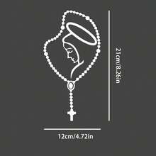 1pc Personalized Virgin Mary Car Sticker - White - View 3