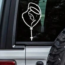 1pc Personalized Virgin Mary Car Sticker - White - View 5