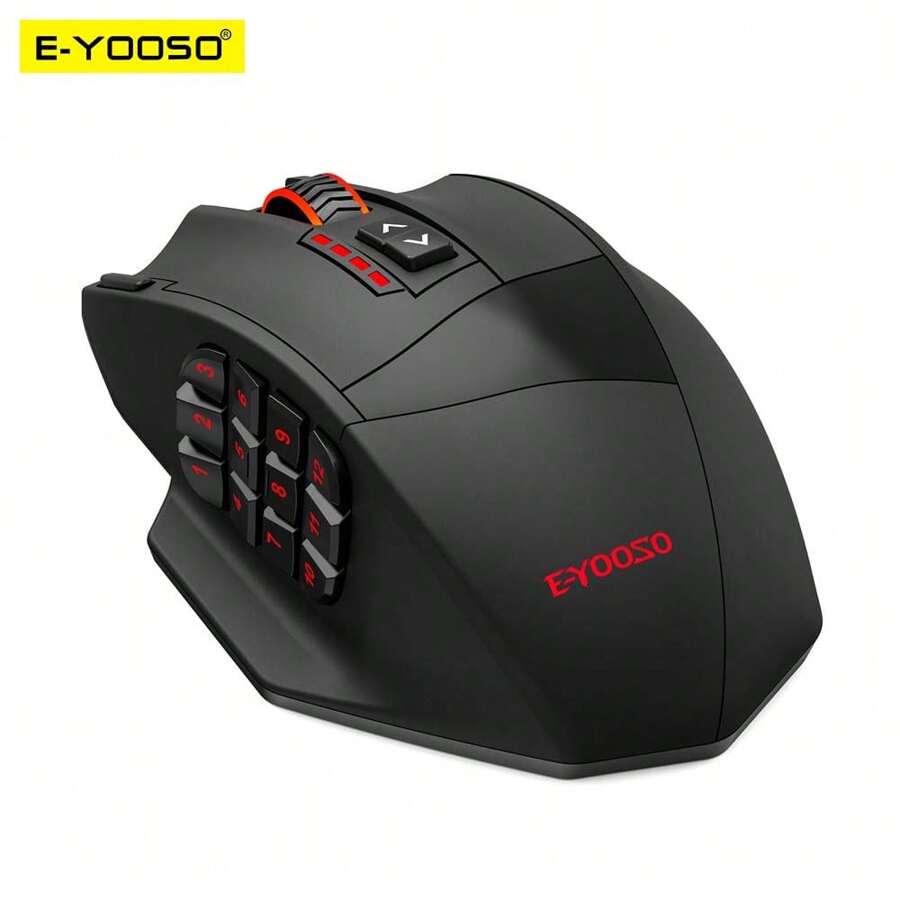 E-YOOSO X-39 USB Wired RGB Gaming Mouse 16400 DPI PAW3327 19 Buttons Programmable Game Optical Mice For Computer PC Laptop - Black - View 1