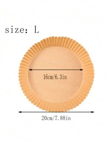 50入組氣炸鍋烘焙紙，吸油不沾硅膠塗層烤盤，棕色