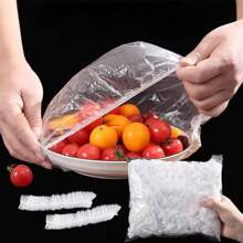 100 件加厚一次性食品罩用於保持食物新鮮 - 無色 - 查看 6