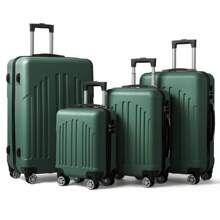 4 Piece Luggage Set, ABS Hard Shell Suitcase Luggage Sets Double Wheels With TSA Lock, Purple Orchid School Cruise Essentials For Dorm Room Dorm Essentials For College For School Travel Suitcase SuitcasesSuit Case Durable - Vintage Green - View 2