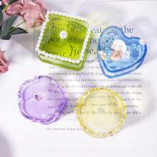 1set Geometric Shaped Jewelry & Storage Box Silicone Mold Decoration Mirror Surface Epoxy Resin Mold, Square, Round, Hexagon, Plum Blossom & Heart Shaped Storage Box Mold Valentines