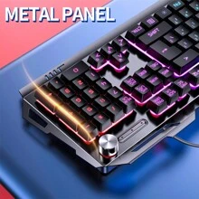Yindiao V2有線鍵盤,適用於電腦遊戲、打字和辦公,usb接口,背光,與windows系統兼容 - 旋鈕版-白色藍光 - 查看 5
