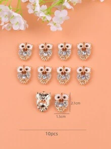10pcs/Set Fashion Lovely Owl Animal Metal Charms Pendant For Women DIY Jewelry Making - Multicolor - View 4